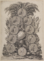 KG 11089
<br/>
Portretten van Lodewijk XIV op verschillende leeftijden
<br/>
<em>Anoniem Fr (18de eeuw)</em>